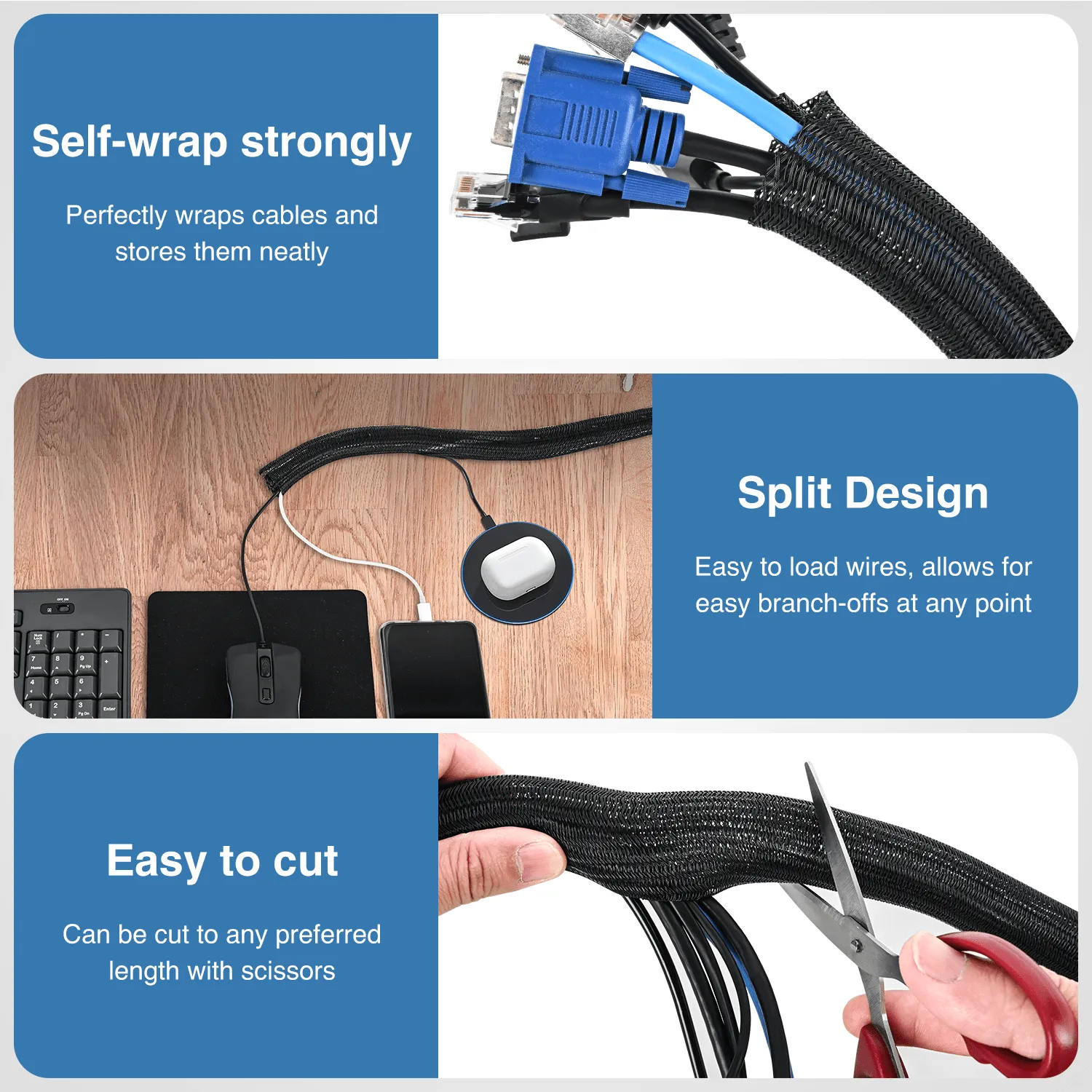25ft-1 inch Cable Management Sleeves