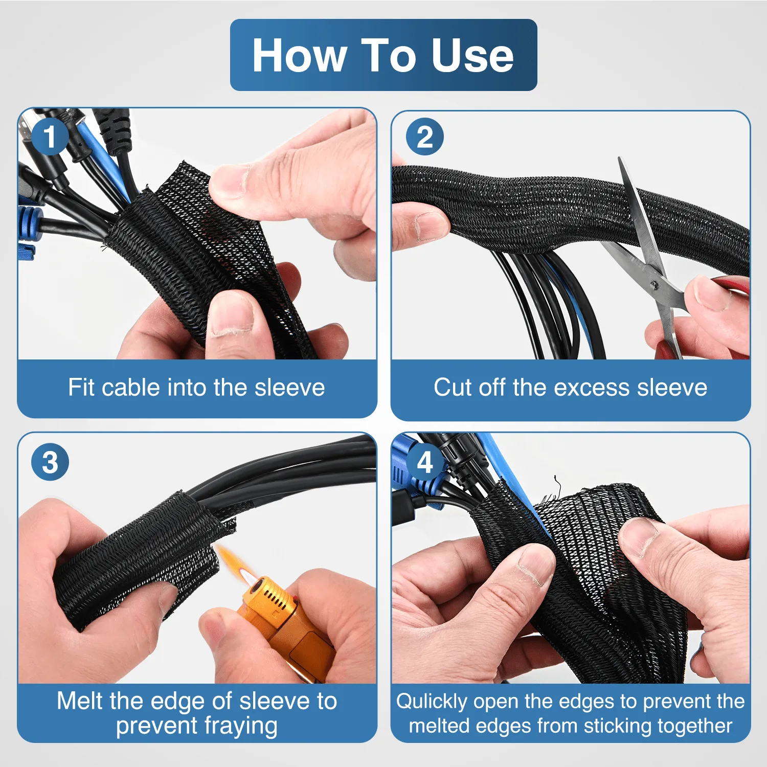 25ft-1 inch Cable Management Sleeves