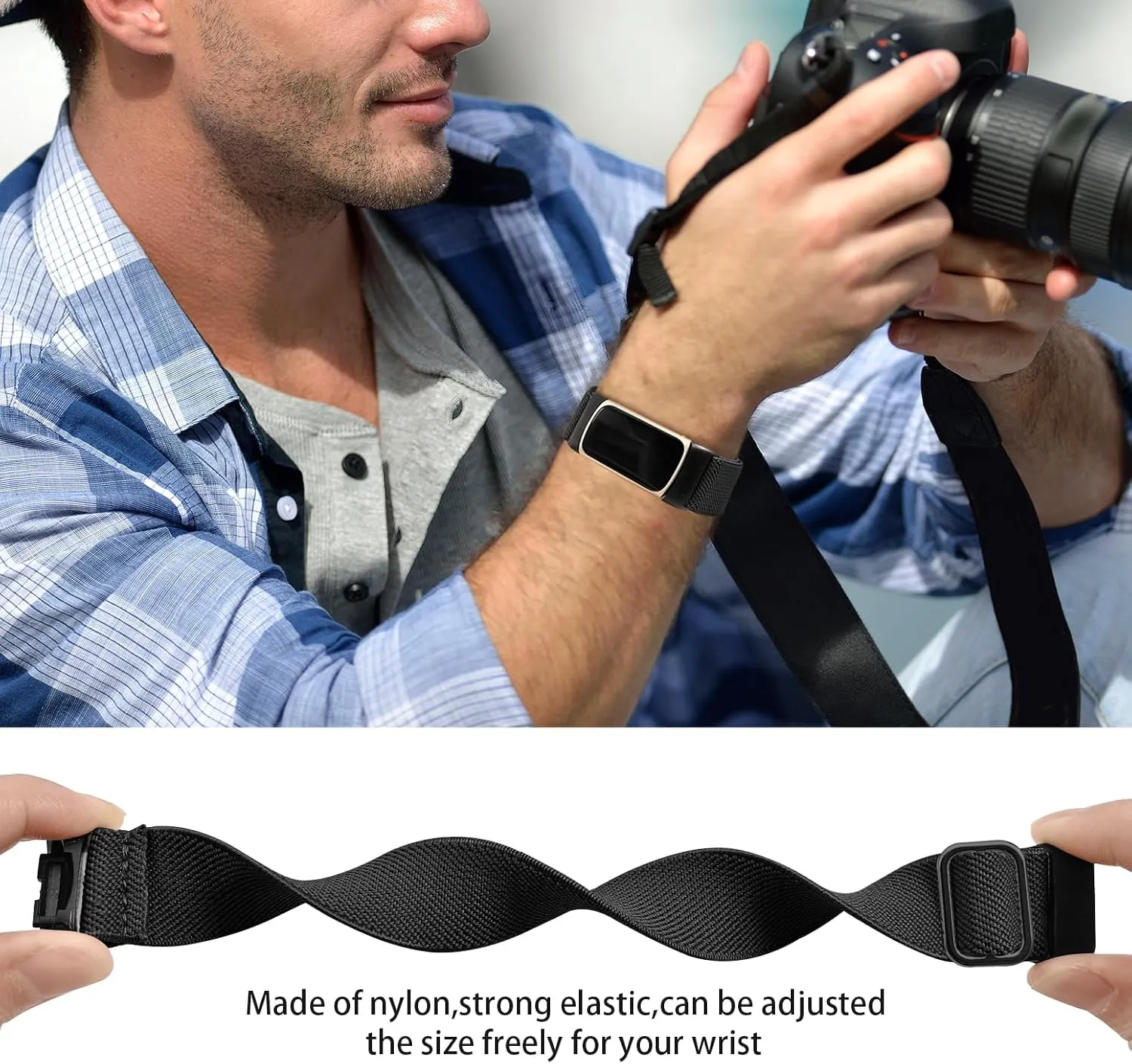 6 Pack Stretchy Loop Nylon Compatible with Fitbit Charge 6 Bands/Fitbit Charge 5 Bands for Women Men, Soft Adjustable Breathable Elastic Wristband Sport Strap for Charge 5/6 Watch