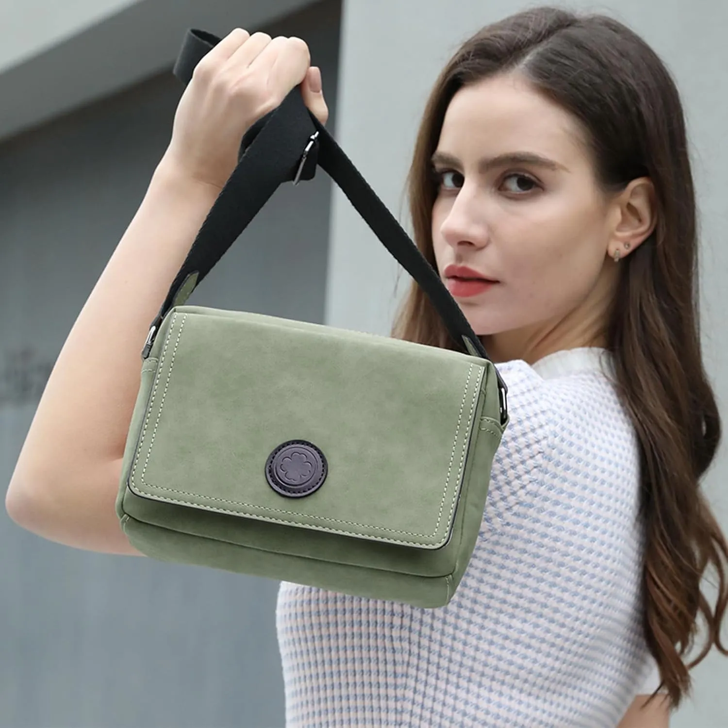 AFKOMST Small Crossbody Purse for Women, Vegan Leather Cross Body Bag and Trendy Shoulder Handbag with Guitar Strap