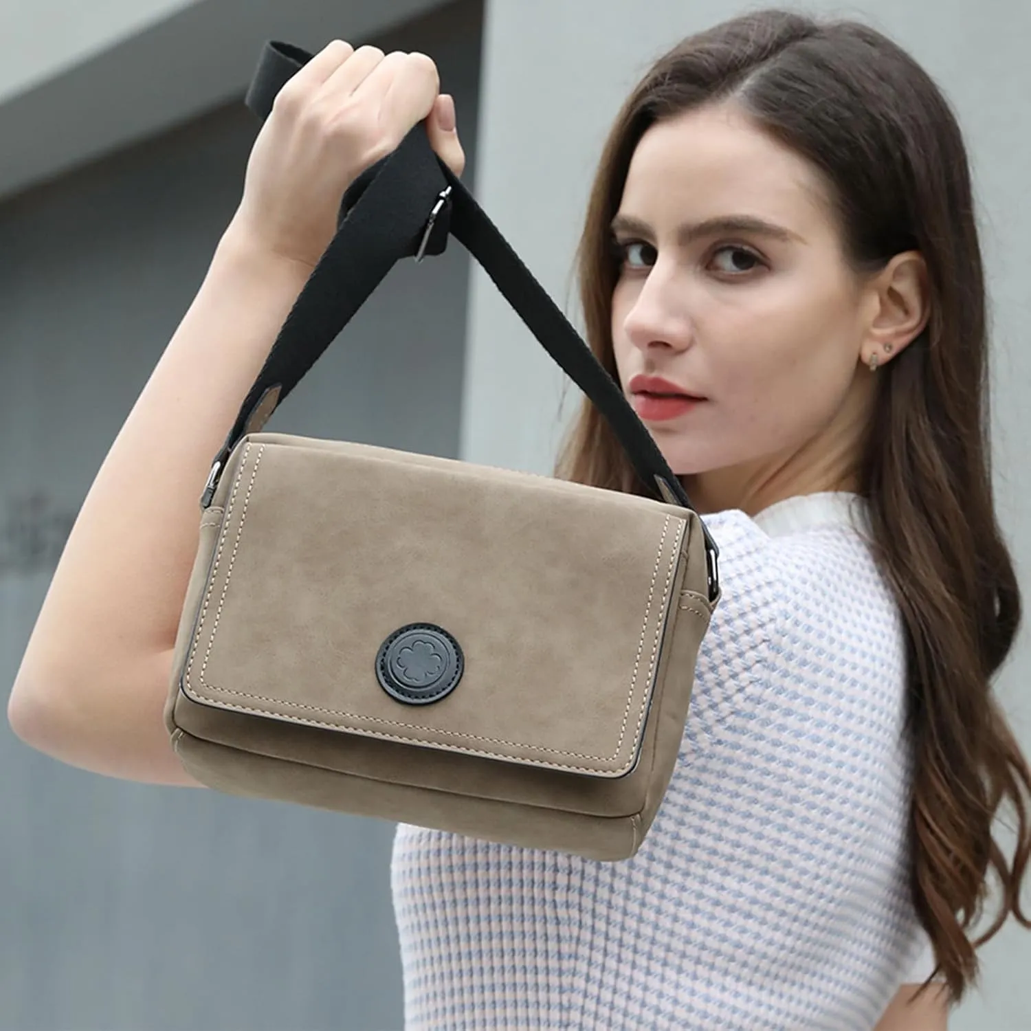 AFKOMST Small Crossbody Purse for Women, Vegan Leather Cross Body Bag and Trendy Shoulder Handbag with Guitar Strap