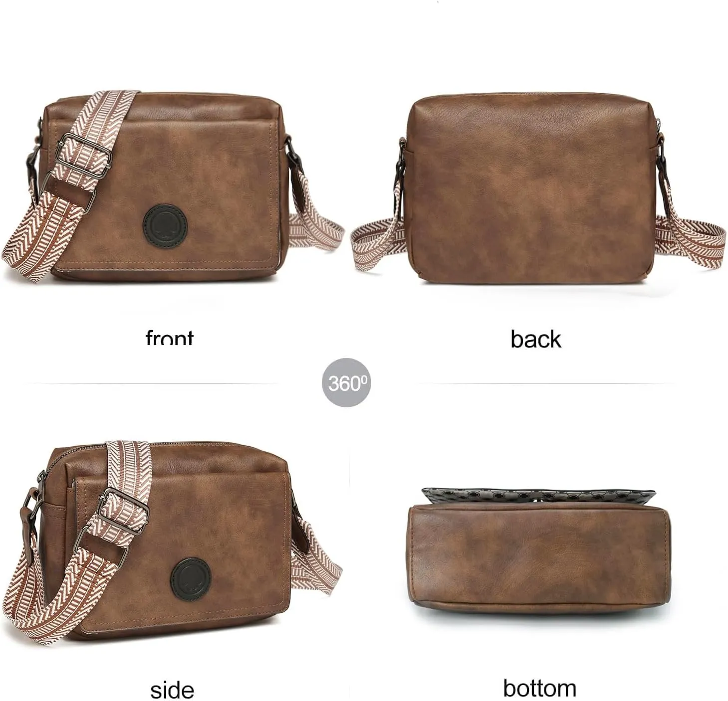 AFKOMST Small Crossbody Purse for Women, Vegan Leather Cross Body Bag and Trendy Shoulder Handbag with Guitar Strap