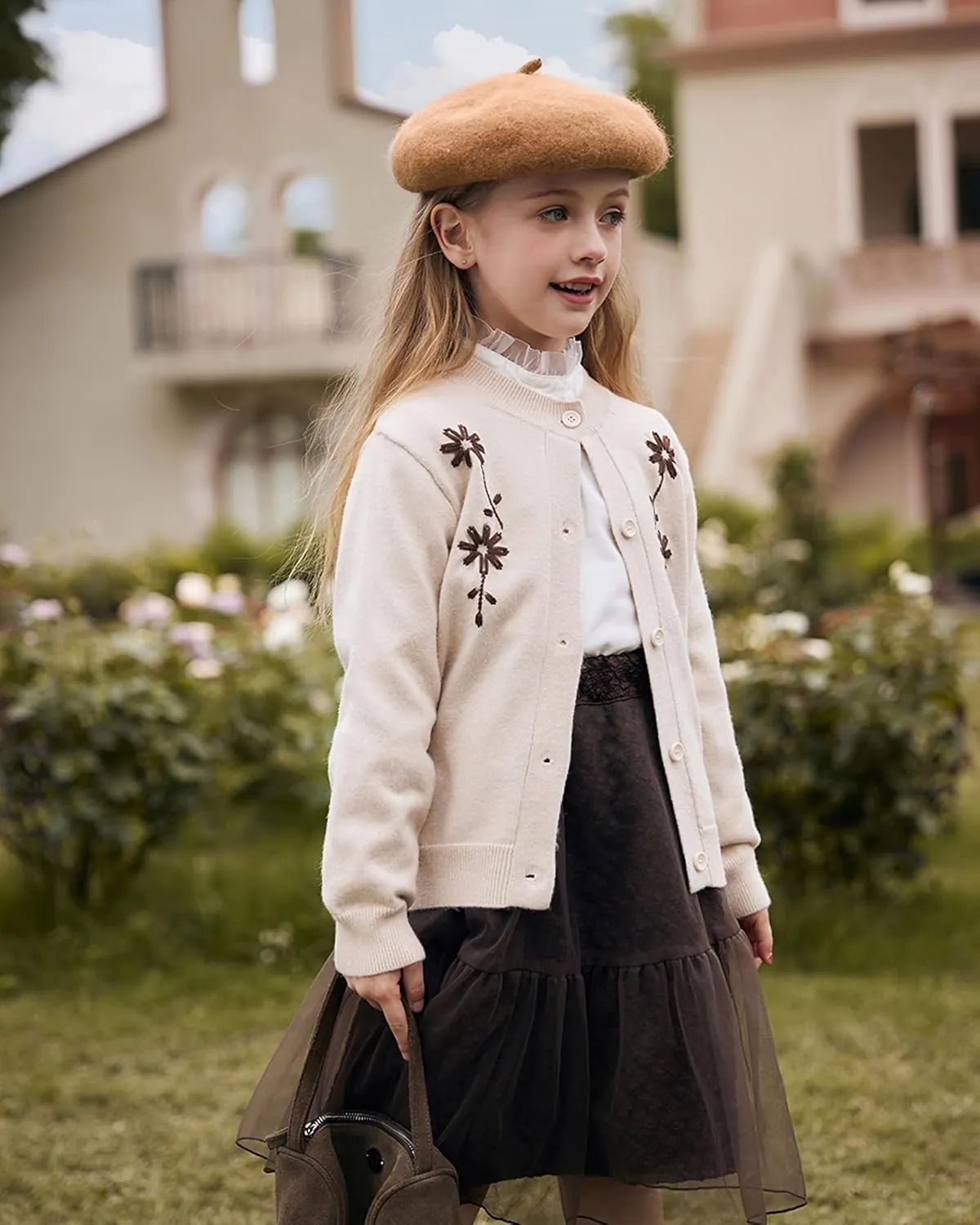 AWAYTR Wool French Beret Hats - Solid Color Artist Beret Hat for Women and Kids