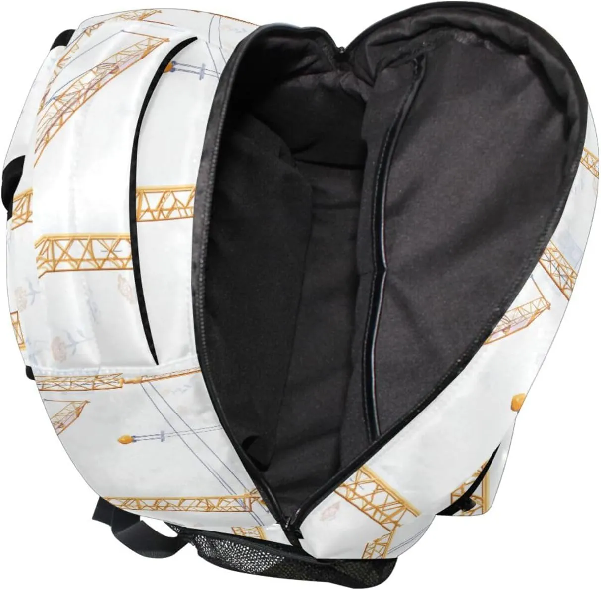 Backpack for Teens Boys Girls Waterproof Backpack With Water Bottle Pocket with Chest Strap Gift Men & Women Cartoon Powerful Imposing Tower Crane