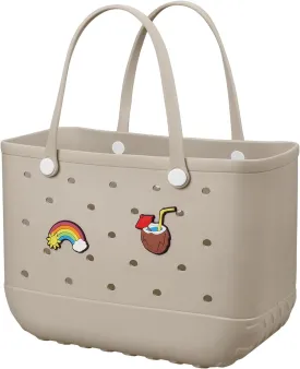 Beach Bag Rubber Tote Bag - Waterproof Travel Bag for Women Washable Tote Bag Handbag for Sports Beach Market Pool