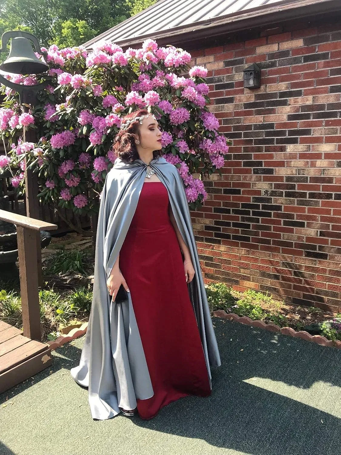 BEAUTELICATE Women's Wedding Hooded Cape Bridal Cloak Poncho Full Length