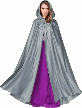 BEAUTELICATE Women's Wedding Hooded Cape Bridal Cloak Poncho Full Length
