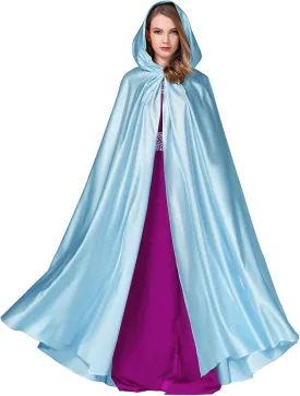 BEAUTELICATE Women's Wedding Hooded Cape Bridal Cloak Poncho Full Length