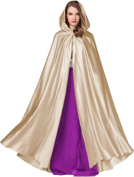 BEAUTELICATE Women's Wedding Hooded Cape Bridal Cloak Poncho Full Length