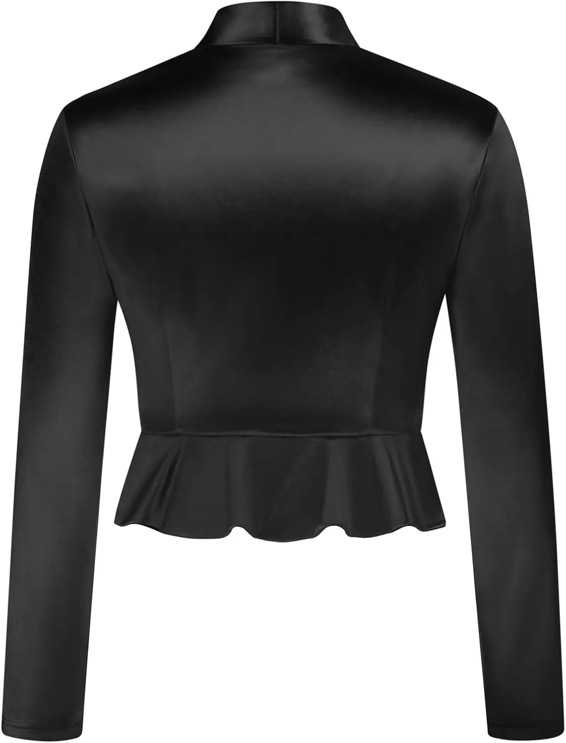 Belle Poque Women's Vintage Cropped Shrug Open Front Long Sleeve Ruffled Bolero Cardigan for Dress S-2XL