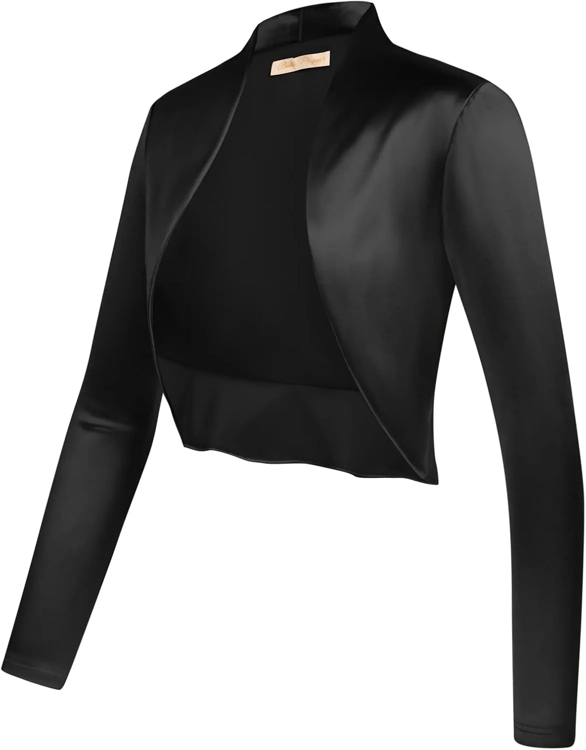 Belle Poque Women's Vintage Cropped Shrug Open Front Long Sleeve Ruffled Bolero Cardigan for Dress S-2XL