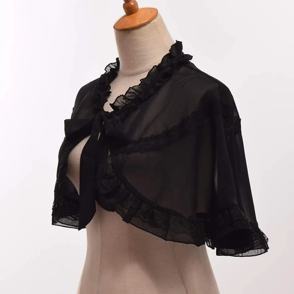 BLESSUME Lace Neck Ruff Collar Mini Cape