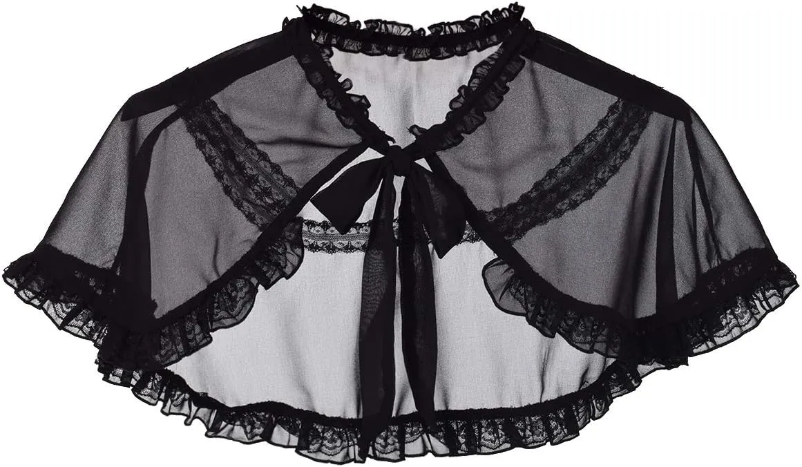 BLESSUME Lace Neck Ruff Collar Mini Cape