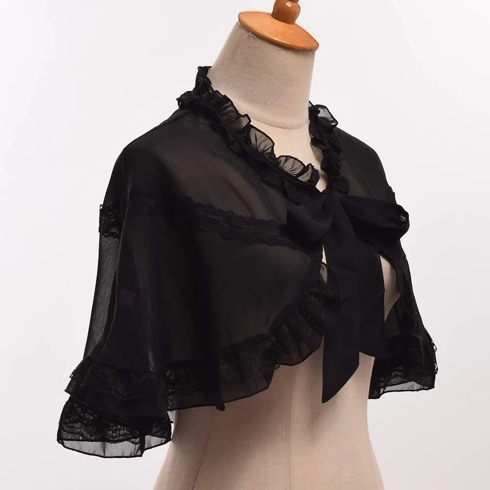 BLESSUME Lace Neck Ruff Collar Mini Cape