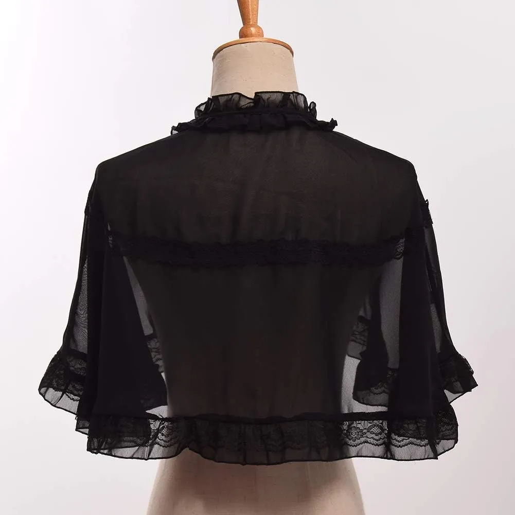 BLESSUME Lace Neck Ruff Collar Mini Cape