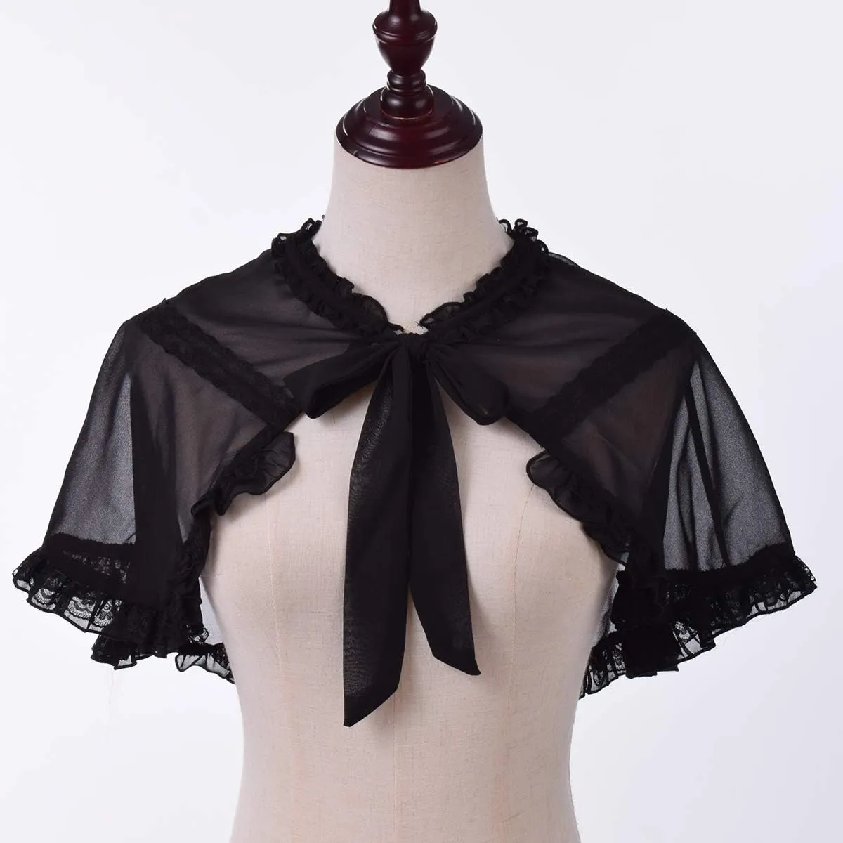 BLESSUME Lace Neck Ruff Collar Mini Cape