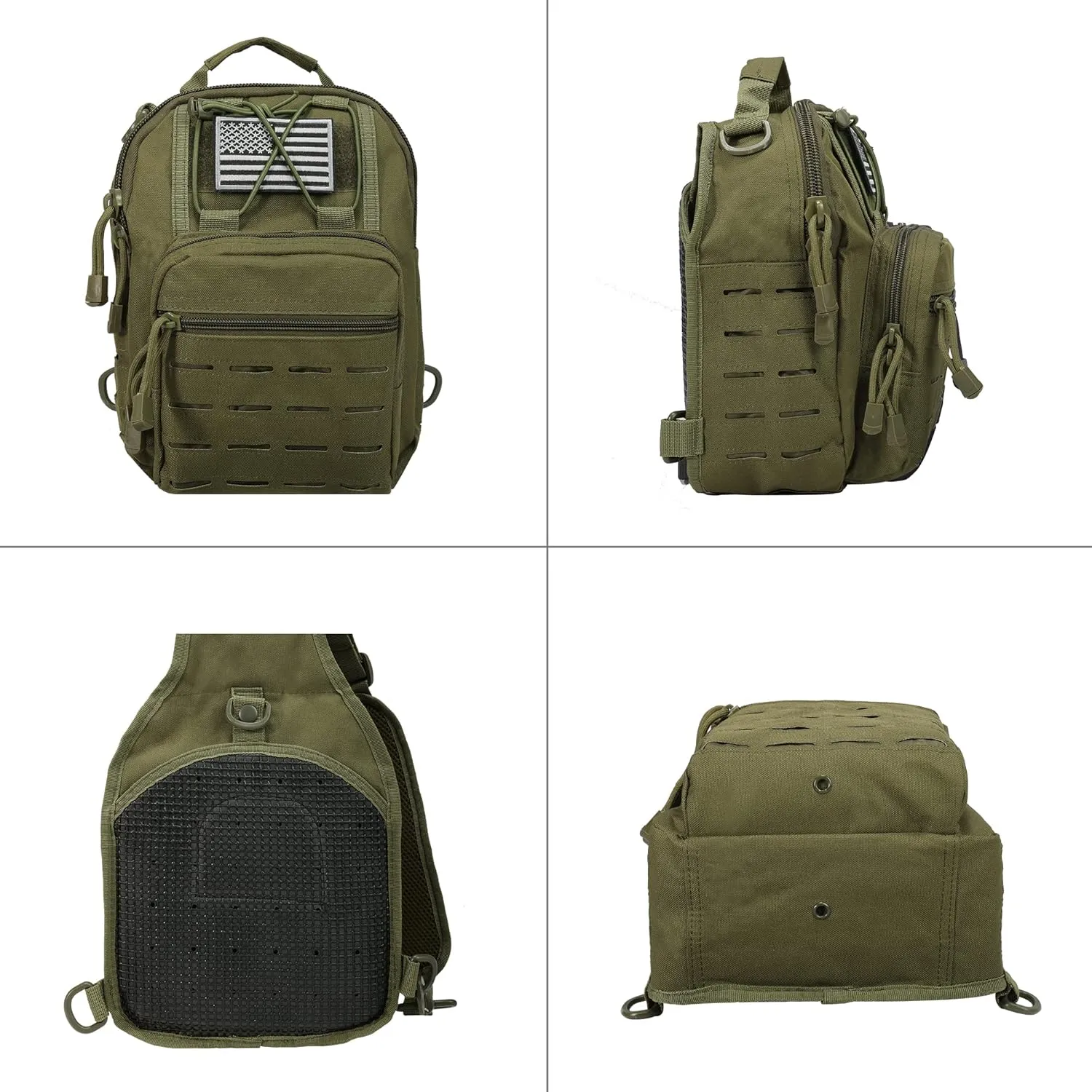 BOMTURN Tactical Backpack-1000D Waterproof Military Backpack/Laser-Cut/CCW Bags Sling Bag Tactical Satchel Shoulder Bag Men