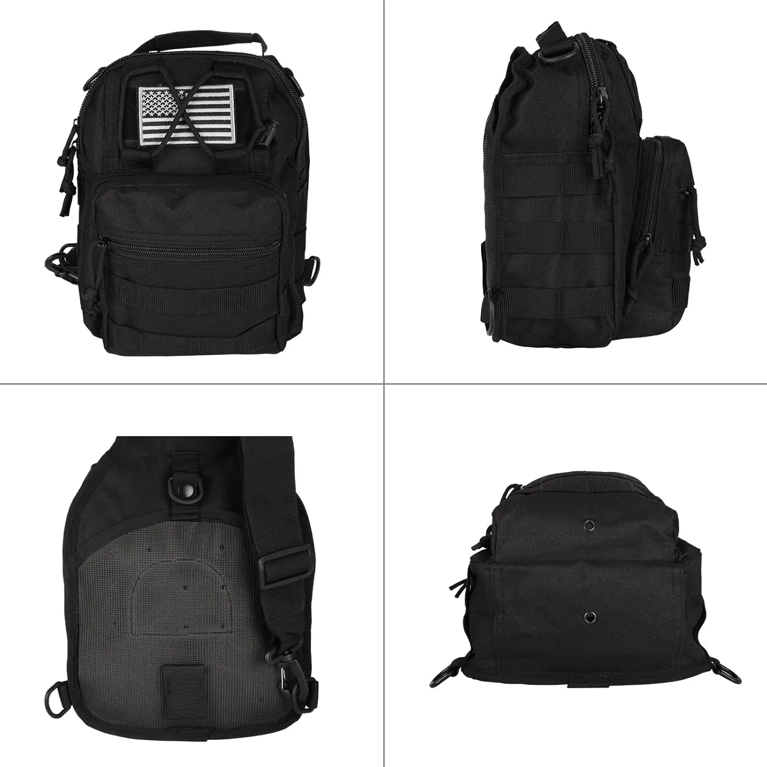 BOMTURN Tactical Backpack-1000D Waterproof Military Backpack/Laser-Cut/CCW Bags Sling Bag Tactical Satchel Shoulder Bag Men