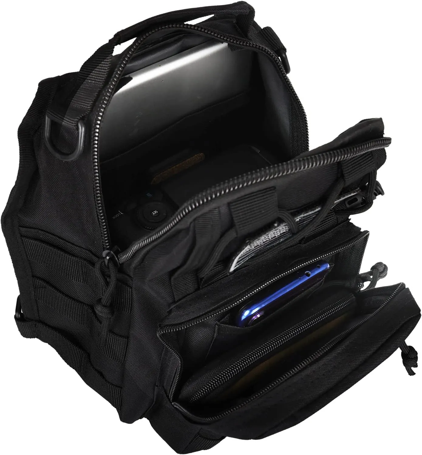 BOMTURN Tactical Backpack-1000D Waterproof Military Backpack/Laser-Cut/CCW Bags Sling Bag Tactical Satchel Shoulder Bag Men