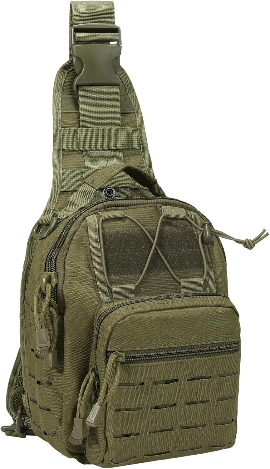 BOMTURN Tactical Backpack-1000D Waterproof Military Backpack/Laser-Cut/CCW Bags Sling Bag Tactical Satchel Shoulder Bag Men
