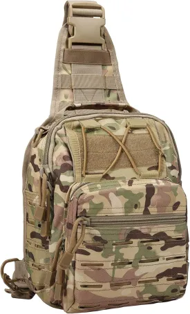 BOMTURN Tactical Backpack-1000D Waterproof Military Backpack/Laser-Cut/CCW Bags Sling Bag Tactical Satchel Shoulder Bag Men