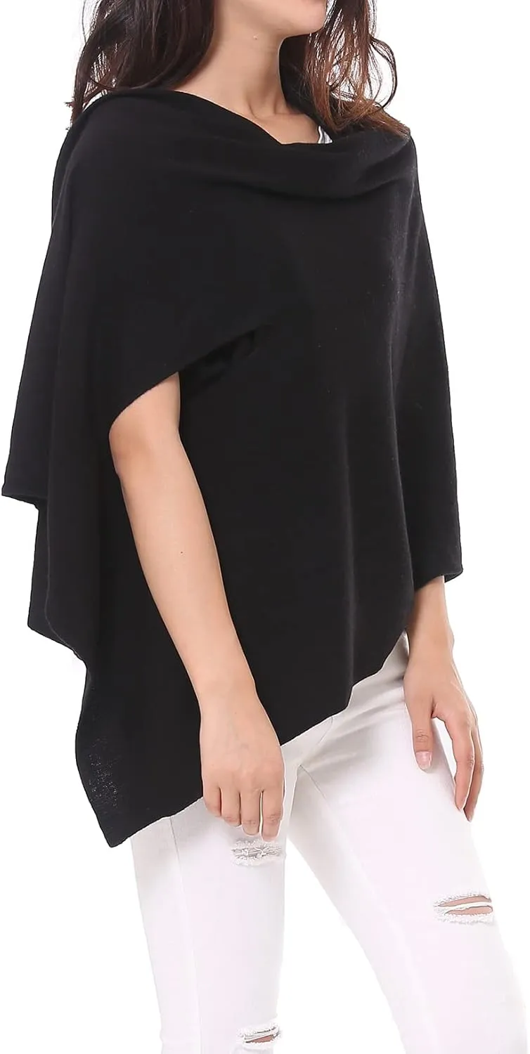 BRUCERIVER Women's Wool Blended Versatile Multi Style Long Knit Poncho Shawls