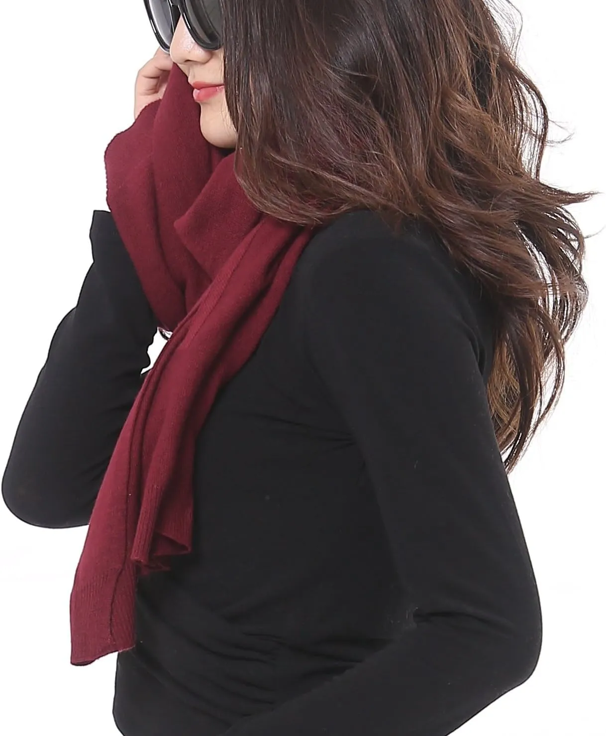 BRUCERIVER Women's Wool Blended Versatile Multi Style Long Knit Poncho Shawls