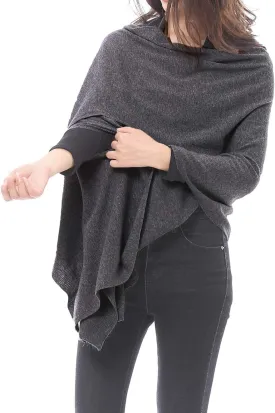 BRUCERIVER Women's Wool Blended Versatile Multi Style Long Knit Poncho Shawls