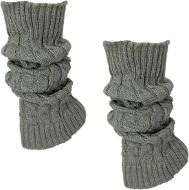 Cable Knit Ribbed Leg Warmers Boot Toppers, Slouchy Boot Socks, Ribbed Winter Boot Cuffs