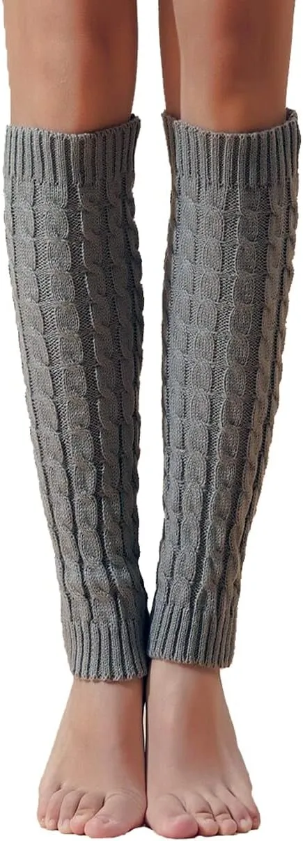 Cable Knit Ribbed Leg Warmers Boot Toppers, Slouchy Boot Socks, Ribbed Winter Boot Cuffs
