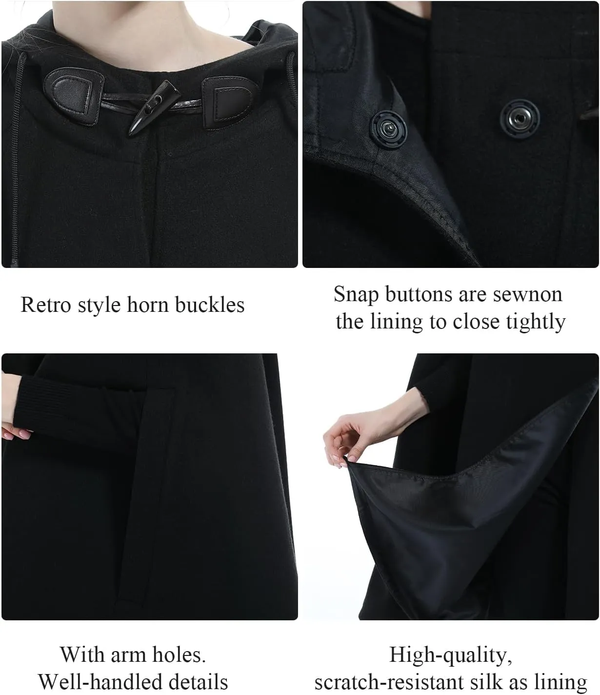 Cape Coat Women Hooded Poncho Cloak Vintage Plus Size Outwear Winter