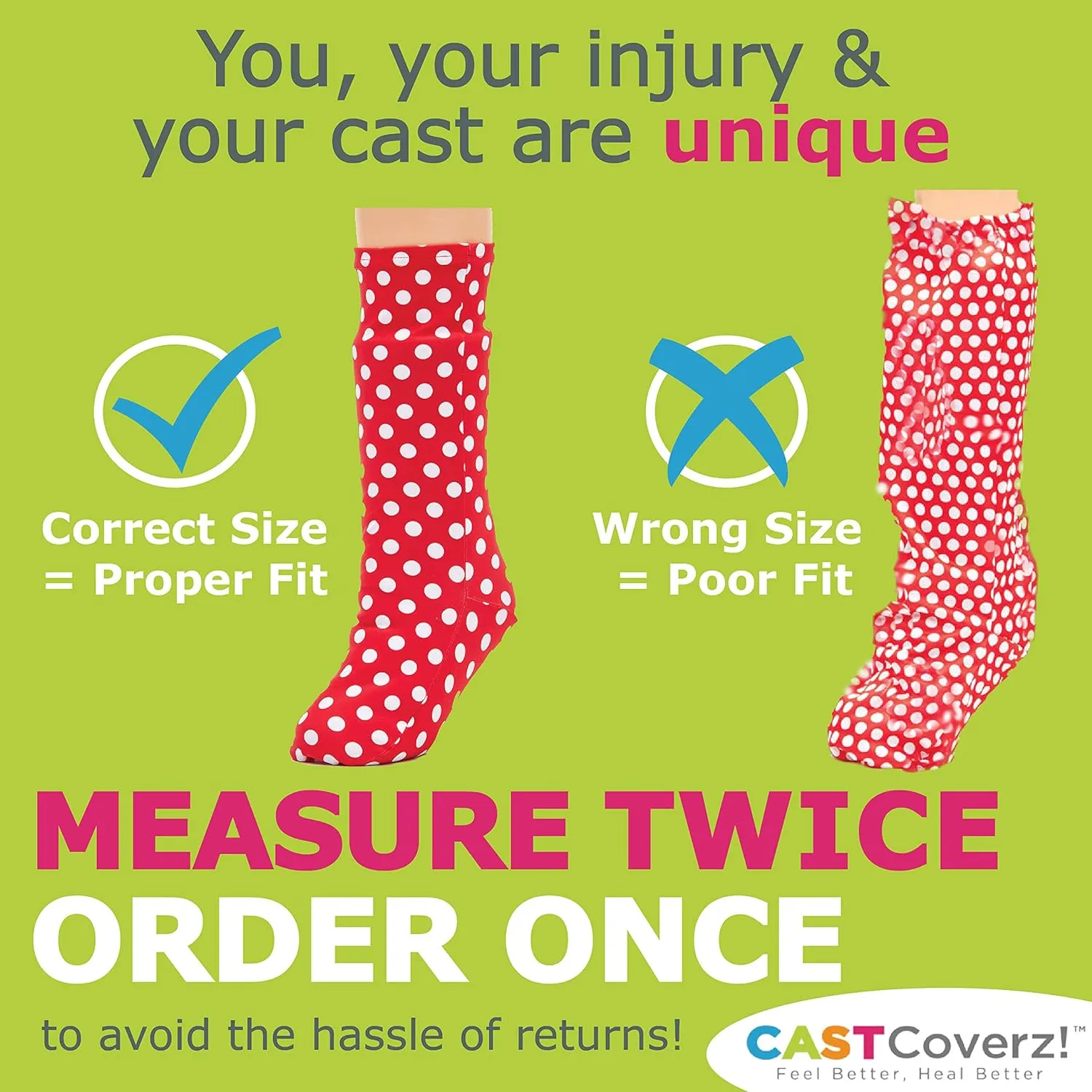 CastCoverz! Fashionable Leg Cast Cover - Neon Tracks - Medium Short - Below The Knee - Protective, Decorative and Washable - Made in USA