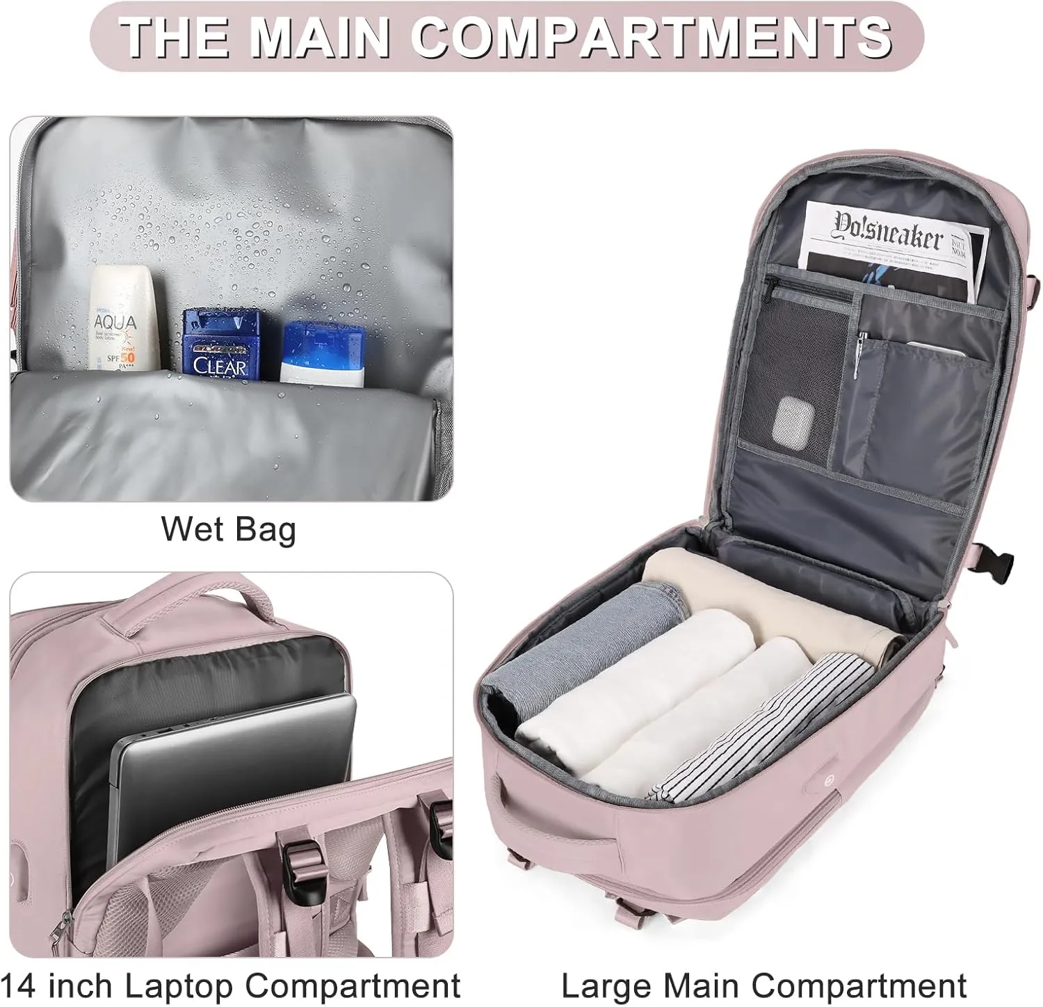 coofay Travel Backpack For Women Men Airline Approved Carry On Backpack Flight Approved Waterproof Sports Backpack Casual Daypack Small Hiking Backpack