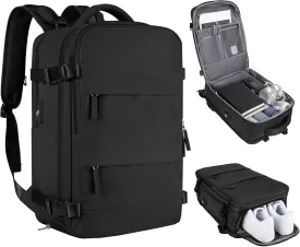 coofay Travel Backpack For Women Men Airline Approved Carry On Backpack Flight Approved Waterproof Sports Luggage Backpack Casual Daypack Small Hiking Backpack Black Backpack