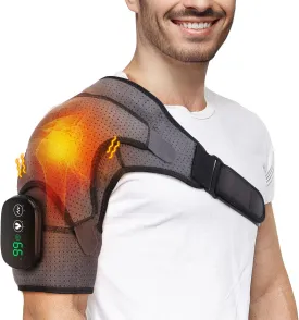Cordless Shoulder Heating Pad, FSA or HSA Eligible Heated Shoulder Brace for Men Women, Shoulder Massager Heated Wrap for Rotator Cuff, Frozen Shoulder, Heating Pad for Neck and Shoulder Deep Issue