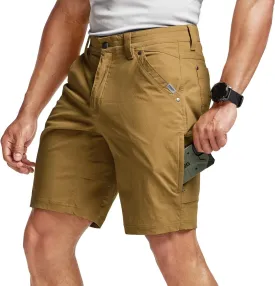 CQR Men's Stretch Utility Shorts, Lightweight Quick Dry Casual Shorts, Hiking Golf Cargo Shorts with Zipper Pockets