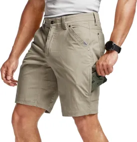 CQR Men's Stretch Utility Shorts, Lightweight Quick Dry Casual Shorts, Hiking Golf Cargo Shorts with Zipper Pockets