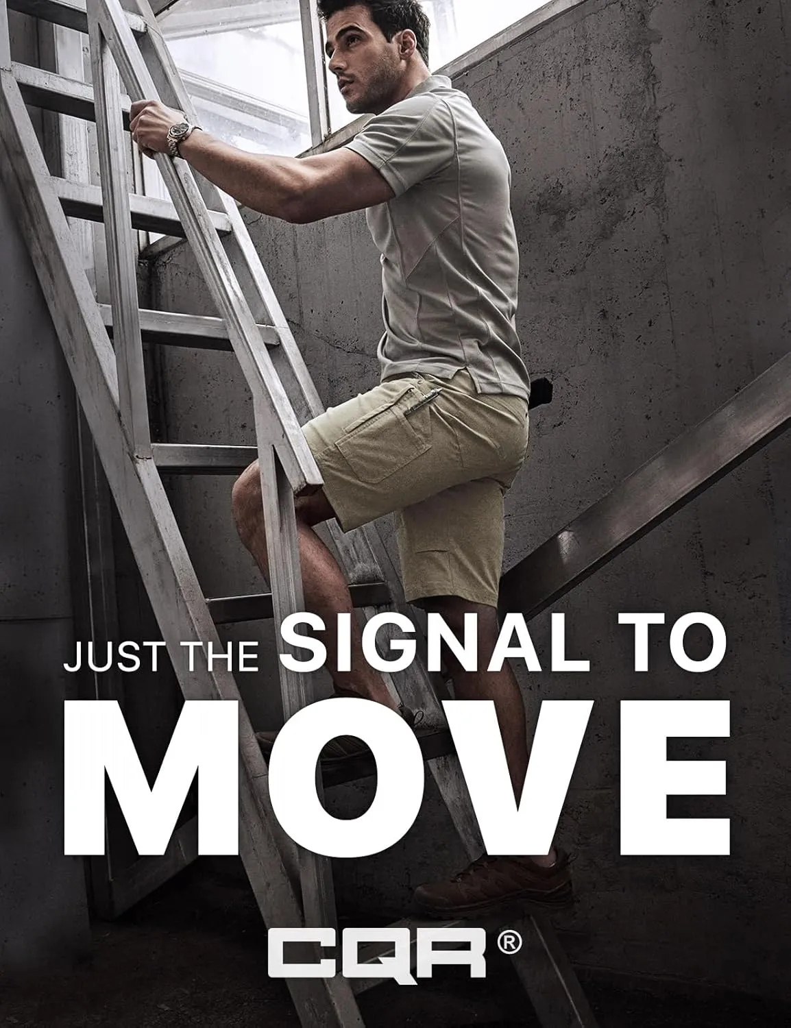 CQR Men's Stretch Utility Shorts, Lightweight Quick Dry Casual Shorts, Hiking Golf Cargo Shorts with Zipper Pockets