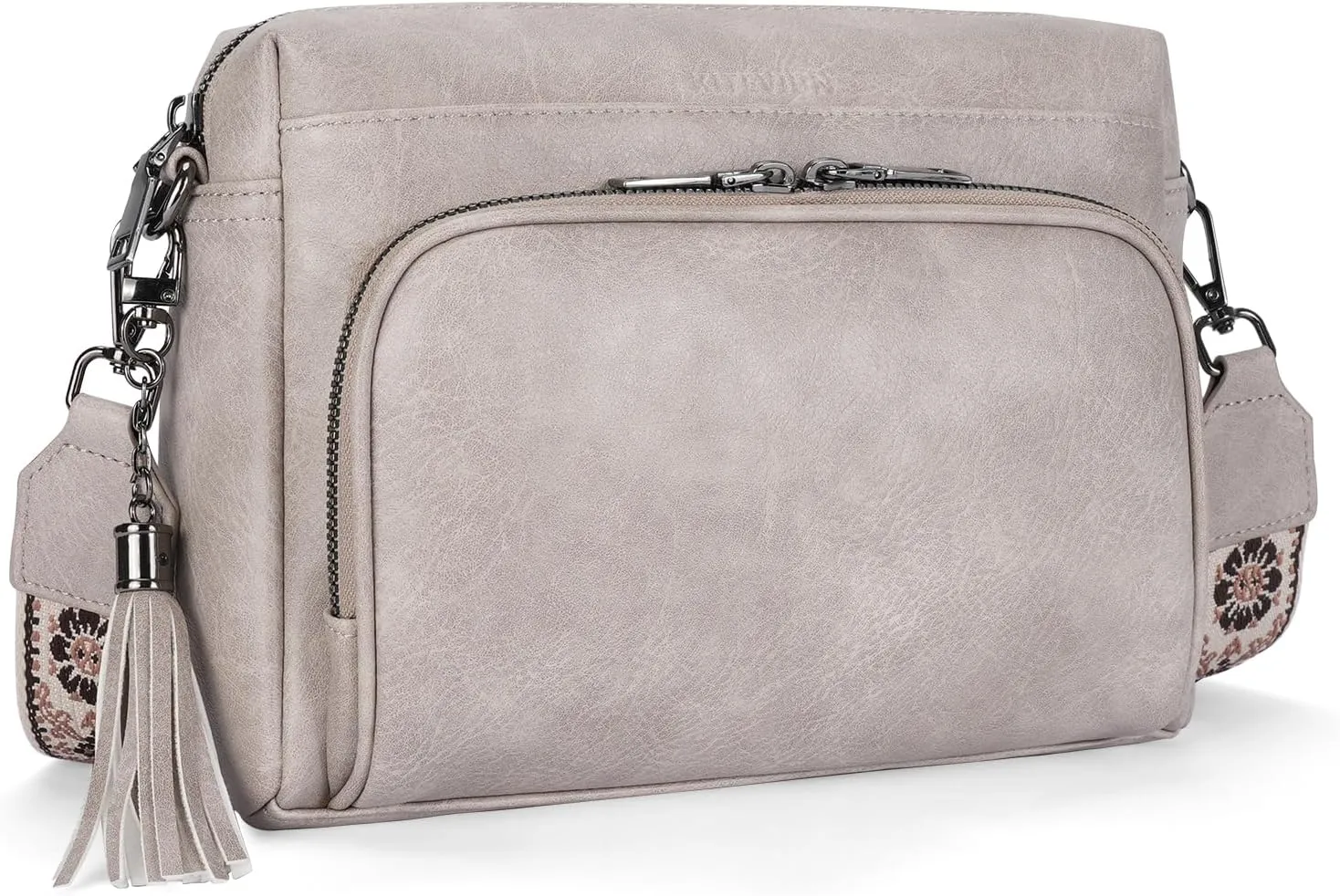 Crossbody Bags for Women Lightweight Vegan Leather Crossbody Shoulder Bag Phone Purse with Adjustable Guitar Strap