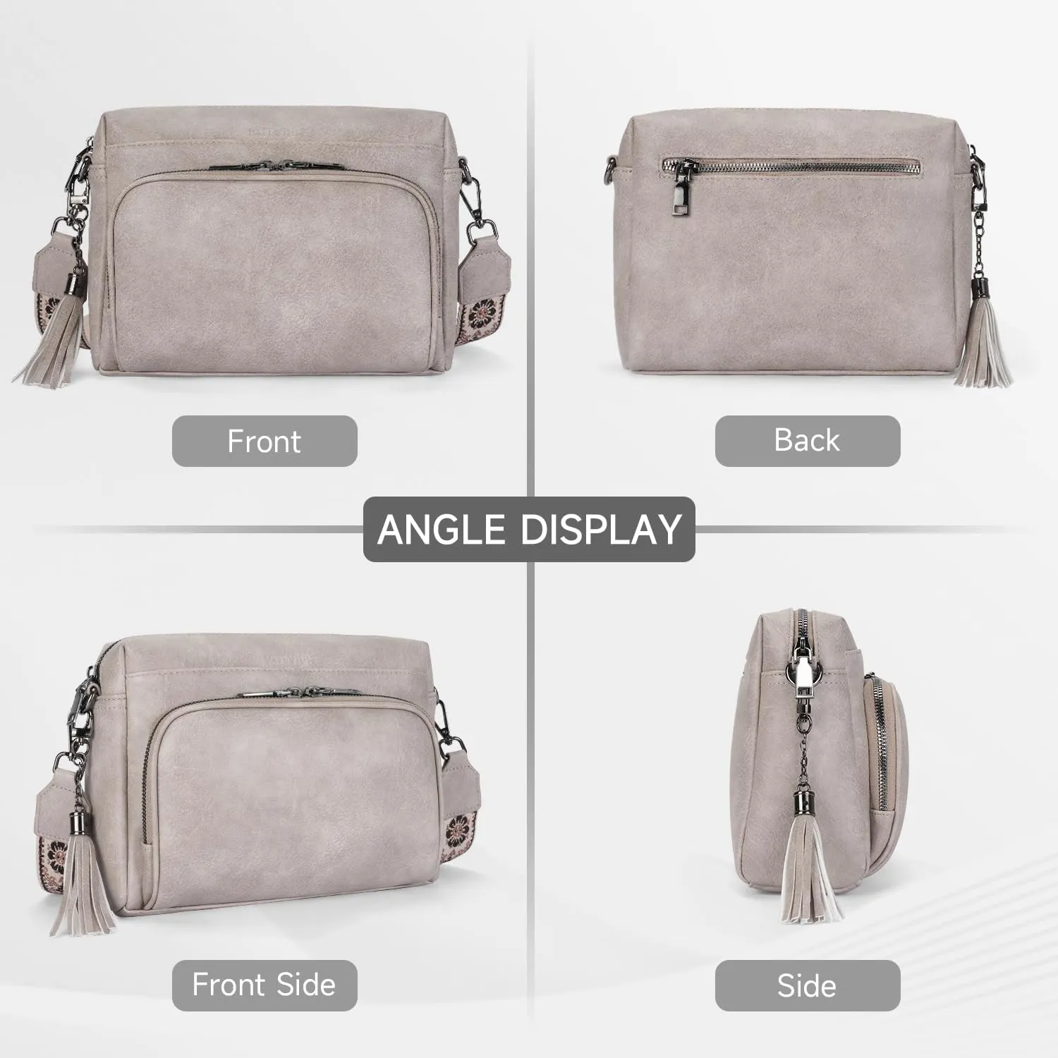 Crossbody Bags for Women Lightweight Vegan Leather Crossbody Shoulder Bag Phone Purse with Adjustable Guitar Strap