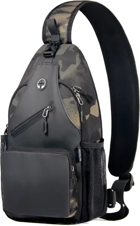Crossbody Sling Bag for Men with Adjustable Shoulder Strap Shoulder Backpack Chest Bag Travel Hiking Daypacks