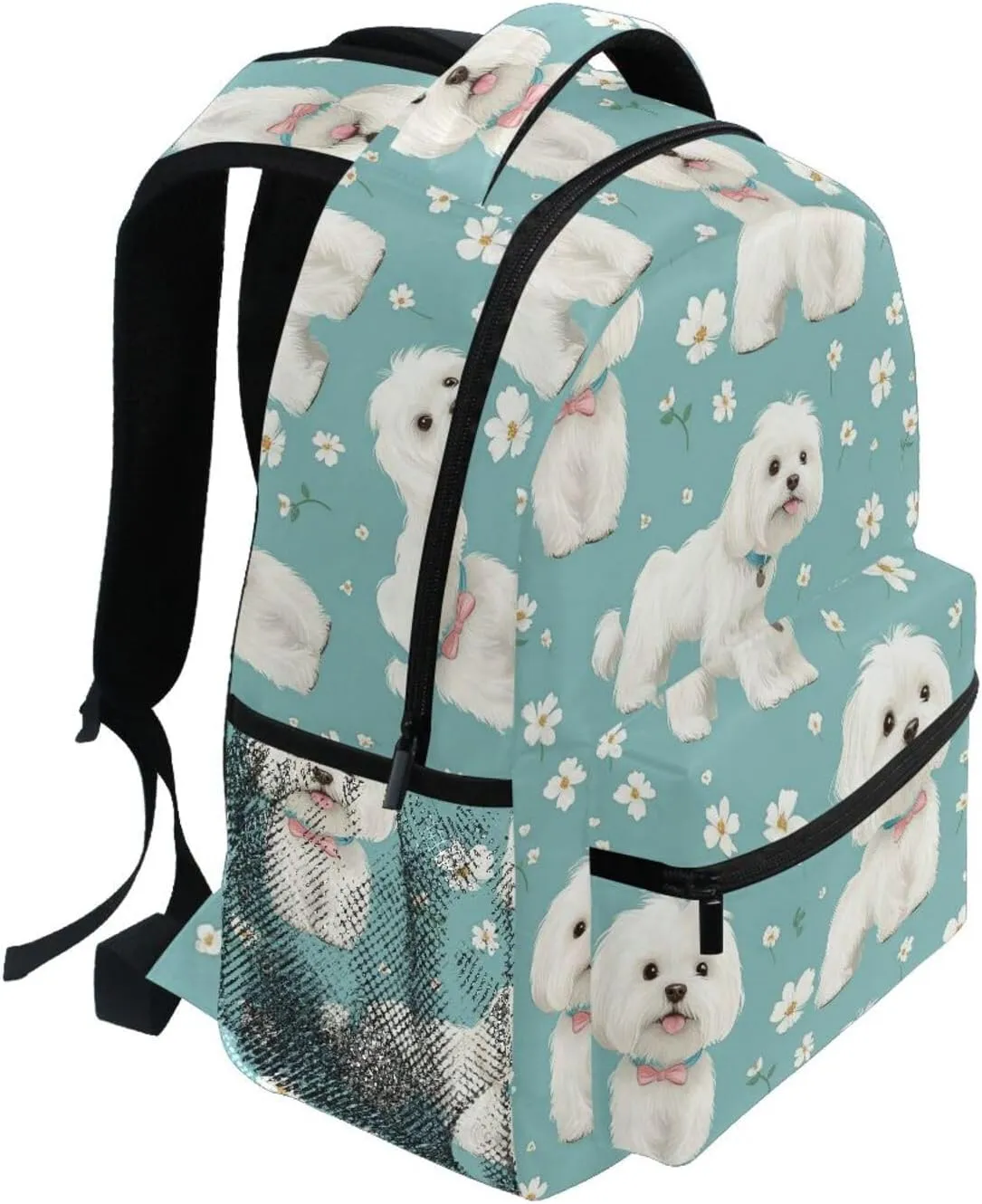 Cute Backpack for Teens Boys Girls Fashion Sports Backpack with Chest Strap Gift Men & Women Cartoon Sweet Dog Turquoise