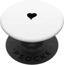 Cute Hand Drawn Heart - White Minimalist Love symbol Gift PopSockets PopGrip: Swappable Grip for Phones & Tablets