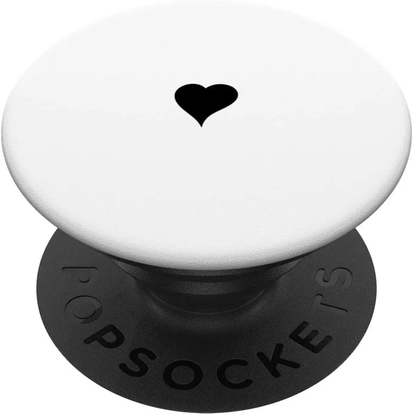 Cute Hand Drawn Heart - White Minimalist Love symbol Gift PopSockets PopGrip: Swappable Grip for Phones & Tablets