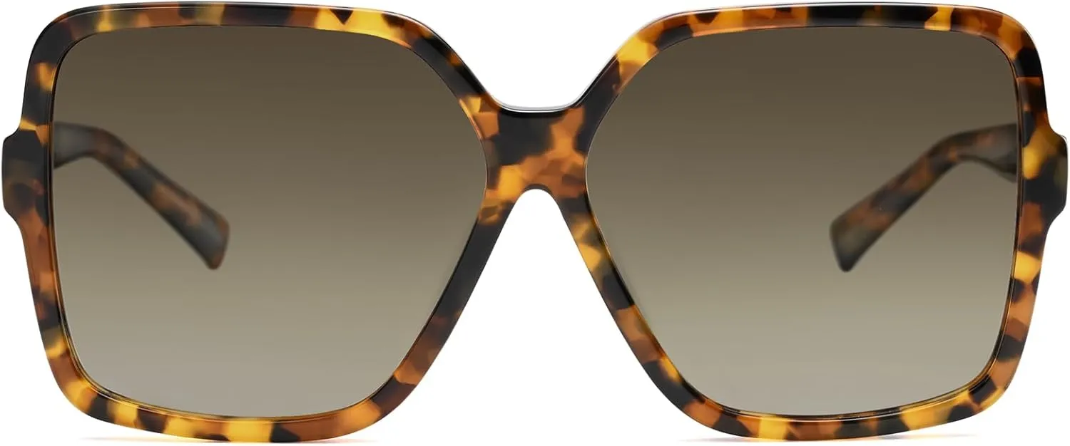 Dollger Oversized Square Sunglasses for Women Big Large Wide Fashion Shades for Men UV Protection Unisex
