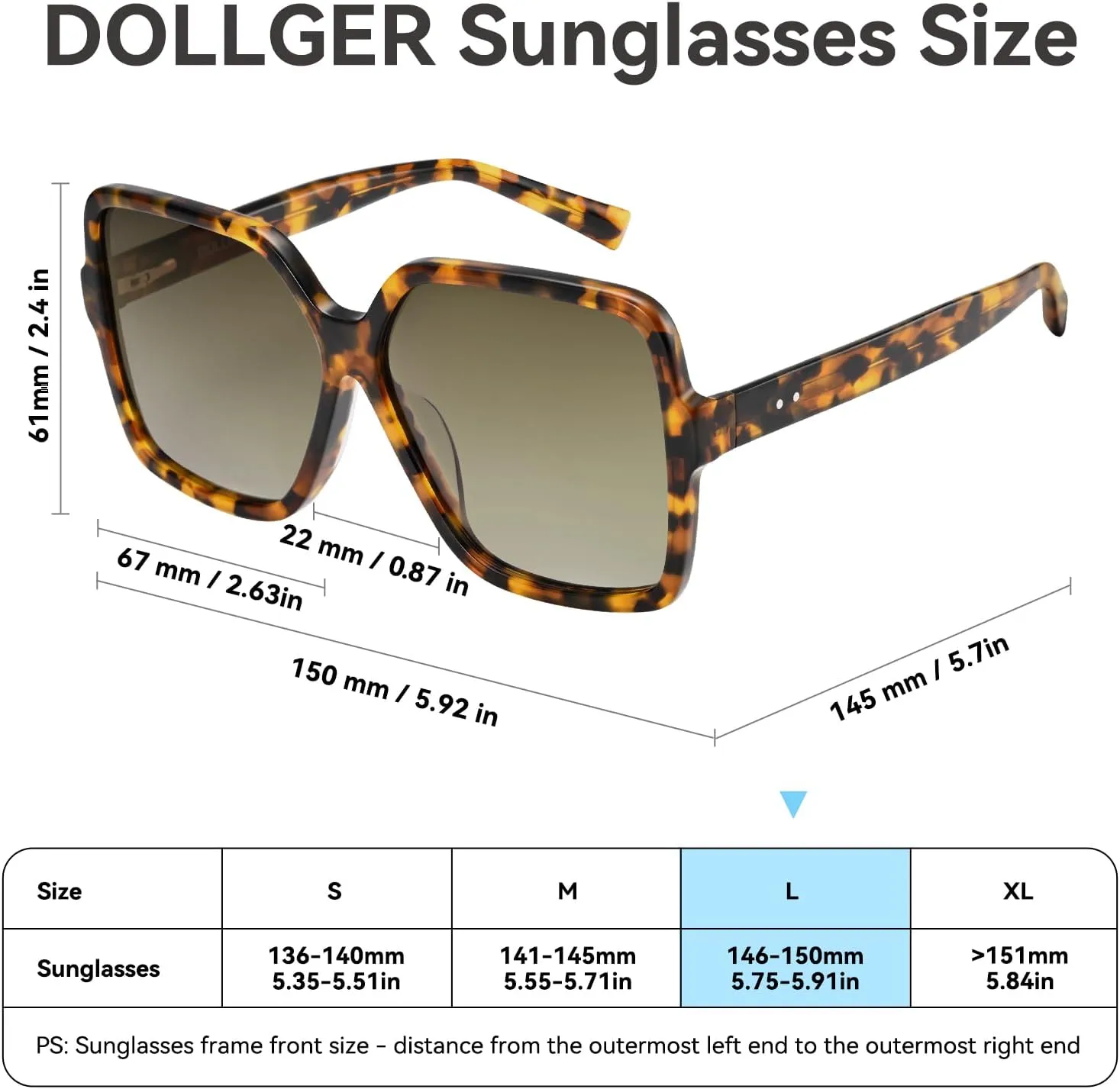 Dollger Oversized Square Sunglasses for Women Big Large Wide Fashion Shades for Men UV Protection Unisex
