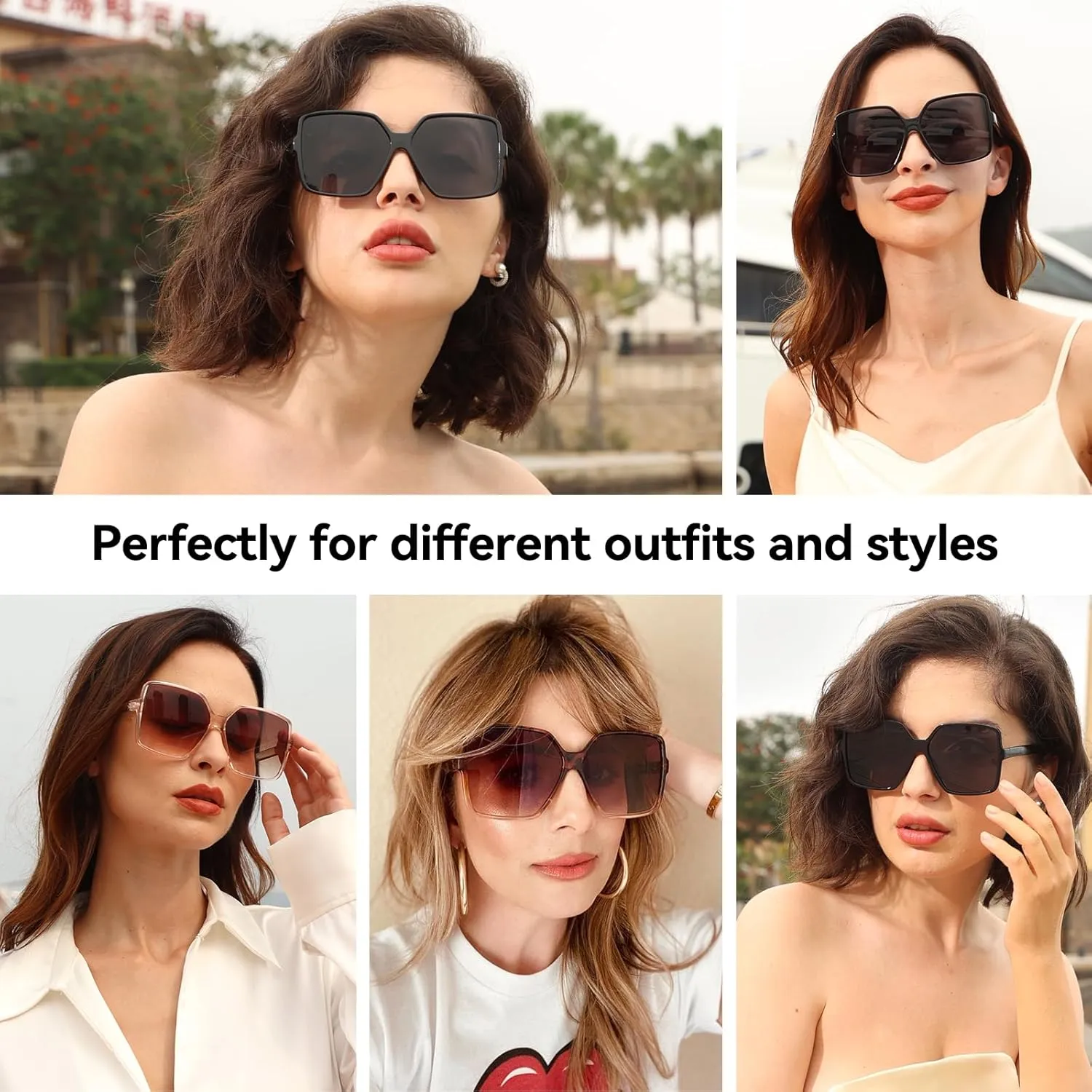 Dollger Oversized Square Sunglasses for Women Big Large Wide Fashion Shades for Men UV Protection Unisex