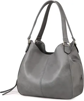 DOURR Women's Multi-pocket Shoulder Bag Fashion Vegan Leather Handbag Tote Purse