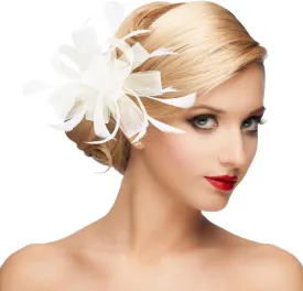 dressfan Womens Fascinator Hat Headpiece 20s Vintage Wedding Hair Accessories for Derby/Wedding/Cocktail/Tea Party