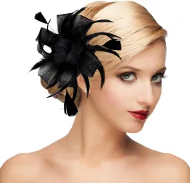 dressfan Womens Fascinator Hat Headpiece 20s Vintage Wedding Hair Accessories for Derby/Wedding/Cocktail/Tea Party